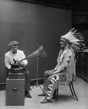 Frances Densmore recording Mountain Chief2