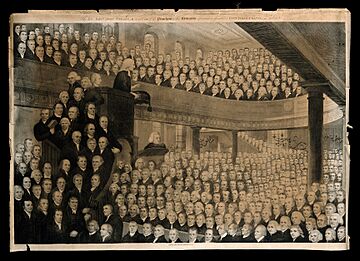 John Wesley preaching in the City Chapel. Engraving by T. Bl Wellcome V0006869