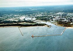 Manistique Michigan aerial view