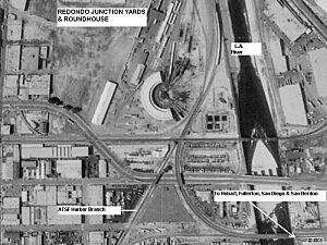 Wikimapia Redondo Junction roundhouse aerial