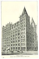 (King1893NYC) pg839 TEMPLE COURT. BEEKMAN STREET, SOUTHWEST CORNER OF NASSAU STREET