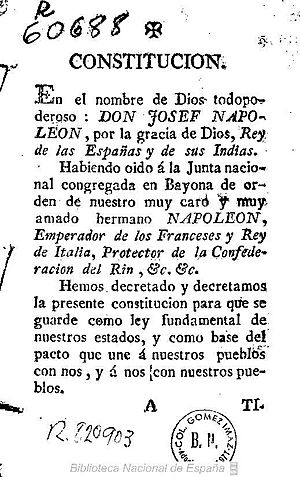 Constitución 1808 Josef Napoleón 01