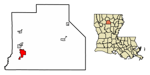 Location of Jonesboro in Jackson Parish, Louisiana