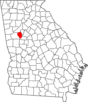 Map of Georgia highlighting Fayette County