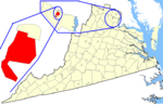 State map highlighting Manassas