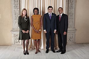 Mikheil Saakashvili with Obamas