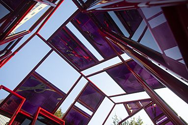 Roof of Mildred Howard sculpture "The House That Will Not Pass for Any Color Than its Own" - 2020