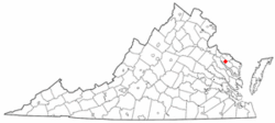 Location of Warsaw, Virginia