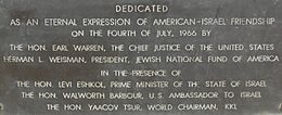 Yad Kennedy Plaque