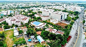 Aerial view of mid-city