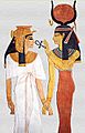 drawing of Nefertari with Isis