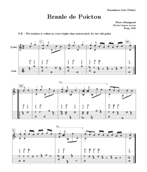 Attaingnant--branle-de-poictou