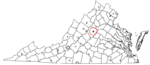 State map highlighting Charlottesville