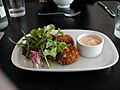 Crabcakes and salad, Tate Modern