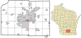 Location in Dane County and the state of Wisconsin.