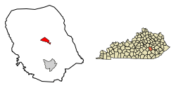 Location of McKee in Jackson County, Kentucky