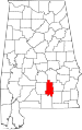 State map highlighting Crenshaw County