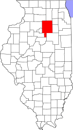 Map of Illinois highlighting LaSalle County