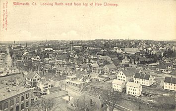 PostcardWillimanticCTBirdsEyeView1908