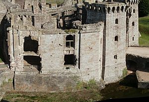 Raglan Castle Gatehouse and library