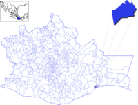 Location of the municipality in Oaxaca