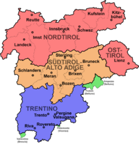 Tirol-Südtirol-Trentino with extraprovincial comuni
