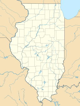Location of Lake Lou Yaeger in Illinois, USA.