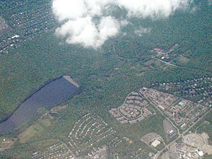 Aerial view of Orange Reservoir, West Orange, New Jersey, 2008-05-10