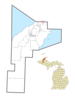 Location within Houghton County