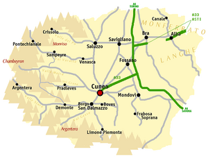 Cuneo map