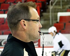 Dan Bylsma 2011-12-03 Gameday Morning Skate Whistle