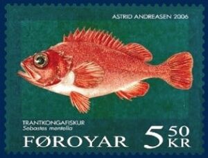 Faroese stamp 541 deepwater redfish