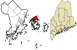 Location in Knox County and the state of Maine