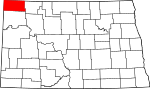 State map highlighting Divide County