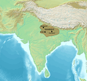 Map of the Sharqi Dynasty of the Jaunpur Sultanate