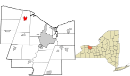 Location in Monroe County and the state of New York.