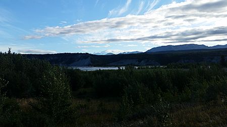 Mount Wrangell as seen from Chitina Airport