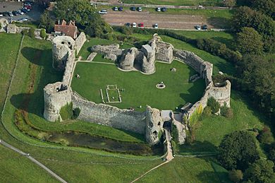 Pevensey Castle from the West