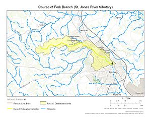 Course of Fork Branch (St. Jones River tributary)