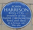 Blue plaque commemorating Harrison in Red Lion Square in London