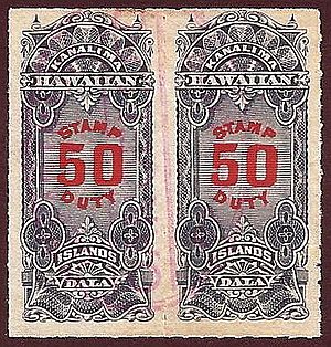 Hawaii revenue stamp 50c