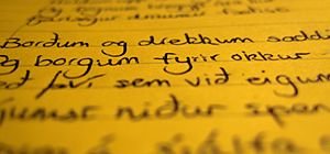 Icelandic handwriting