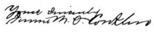 Jennie Maria Drinkwater Conklin signature