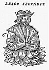 Imaginary depiction of Leszko II in Sarmatiae Europeae descriptio by Alexander Guagnini