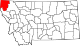 State map highlighting Lincoln County