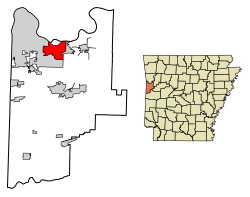 Location of Barling in Sebastian County, Arkansas.