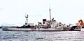 USCGC Duane (WHEC-33) shelling targets in Vietnam c1967