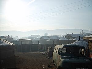 Yurt quarter in Ulaanbaatar