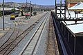 Albury railway station tracks and locomotive