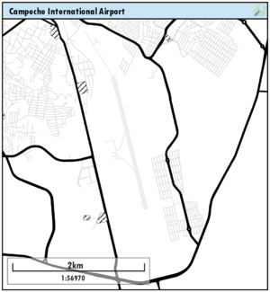 Location of Campeche International Airport